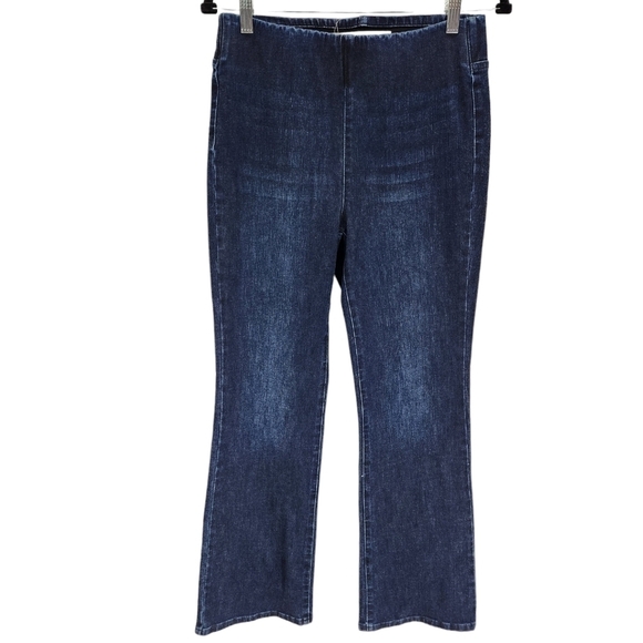 Soft Surroundings Wide Leg Jeans Womens Small Dark Blue Denim - Picture 1 of 10